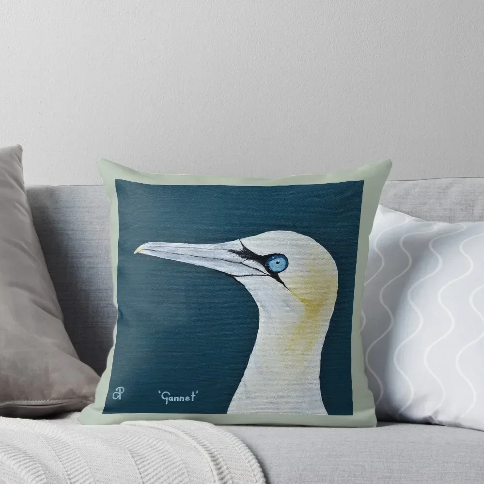 Gannet - The Seabird Collection - Original Acrylic Painting Throw Pillow Anime pillow cover christmas pillow