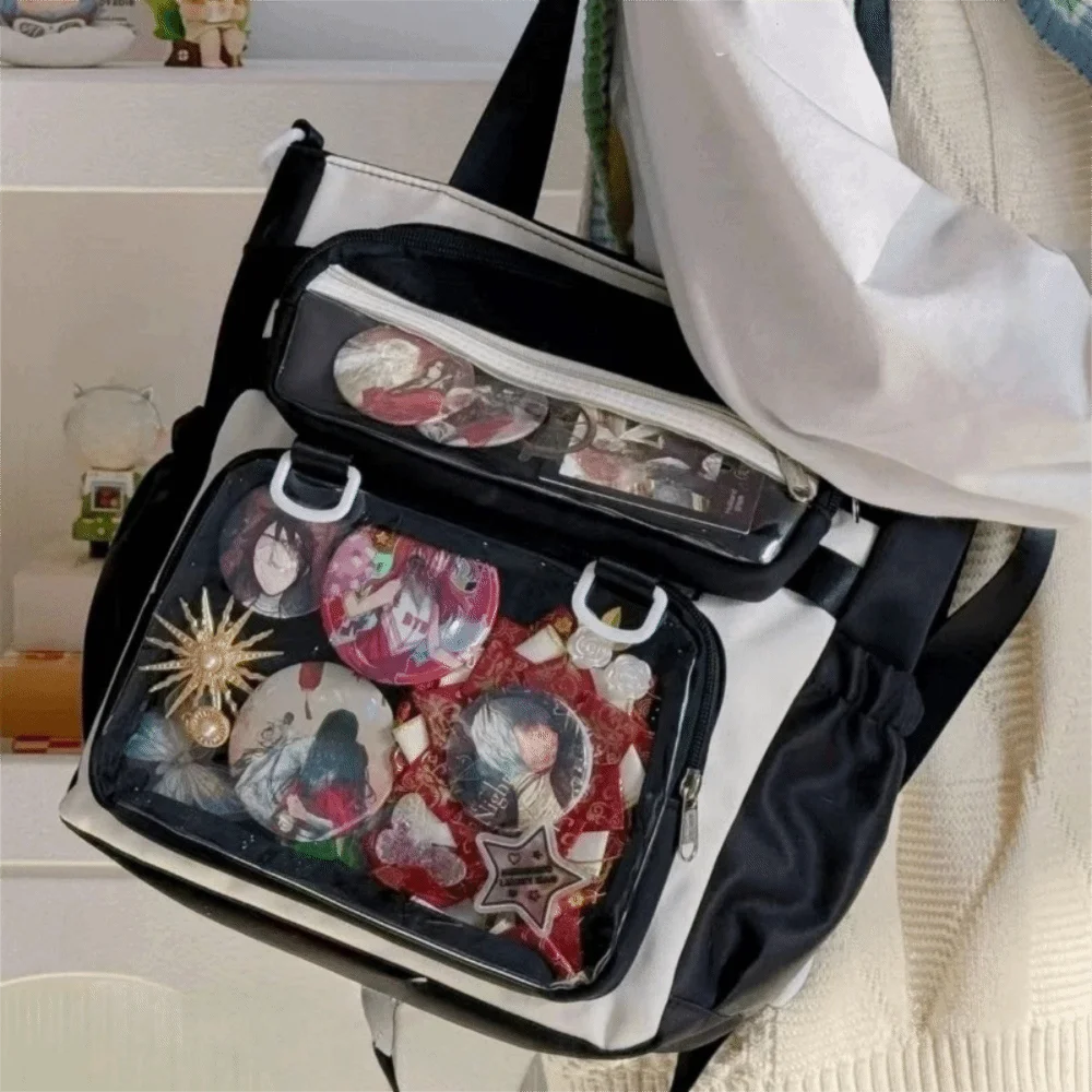 Niedliche transparente Ita-Tasche aus Nylon, Anime-Schultertasche, große Kapazität, tragbare Umhängetasche, Damenhandtasche – Detail 9