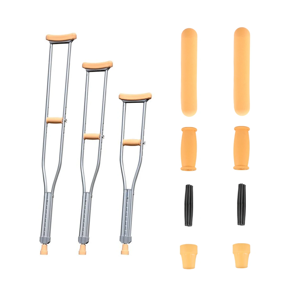 

8pcs Rubber Crutch Handle Grip Replacement Anti-Slip Soft Hand Grips for Aluminum Wood Crutches Accessories Orange