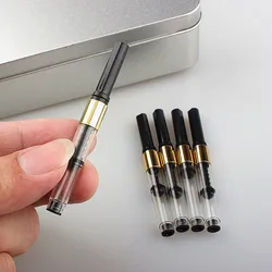 Convertisseur de stylo plume à adhérence de pompe en plastique, calibre doré, fournitures de bureau et scolaires, écriture, 3.4mm, 5 pièces