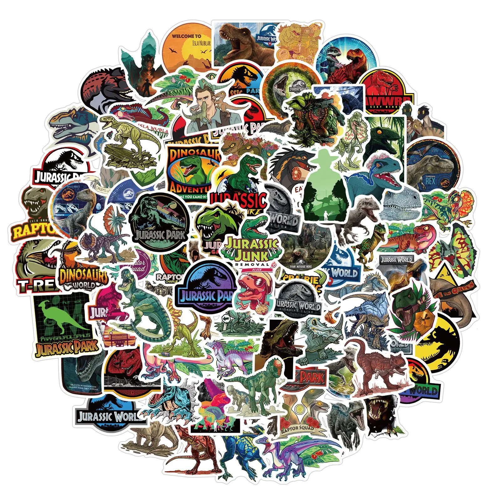 10/30/50PCS Classic Dinosaur Park Stickers PVC Decals DIY Luggage Skateboard Trunk Laptop Cool Animal Sticker for Kid Toy Gift