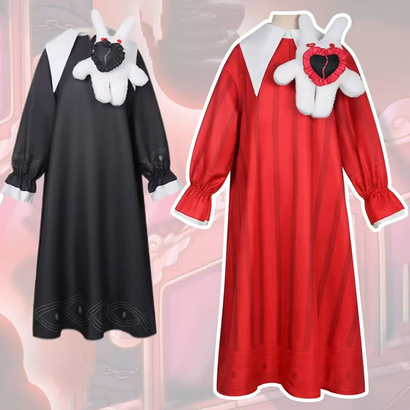 

Dorothy Dress For Adults Kids Anime Game Version Halloween Costume Red Rabbit Ear Headband Rabbit Tail Dress Style Cosplay Set