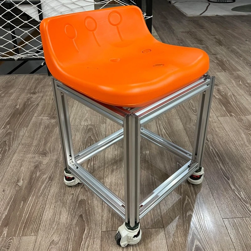 

Simple aluminum profile stainless steel anti-static countertop with wheels movable front desk chair milk tea shop beverage shop