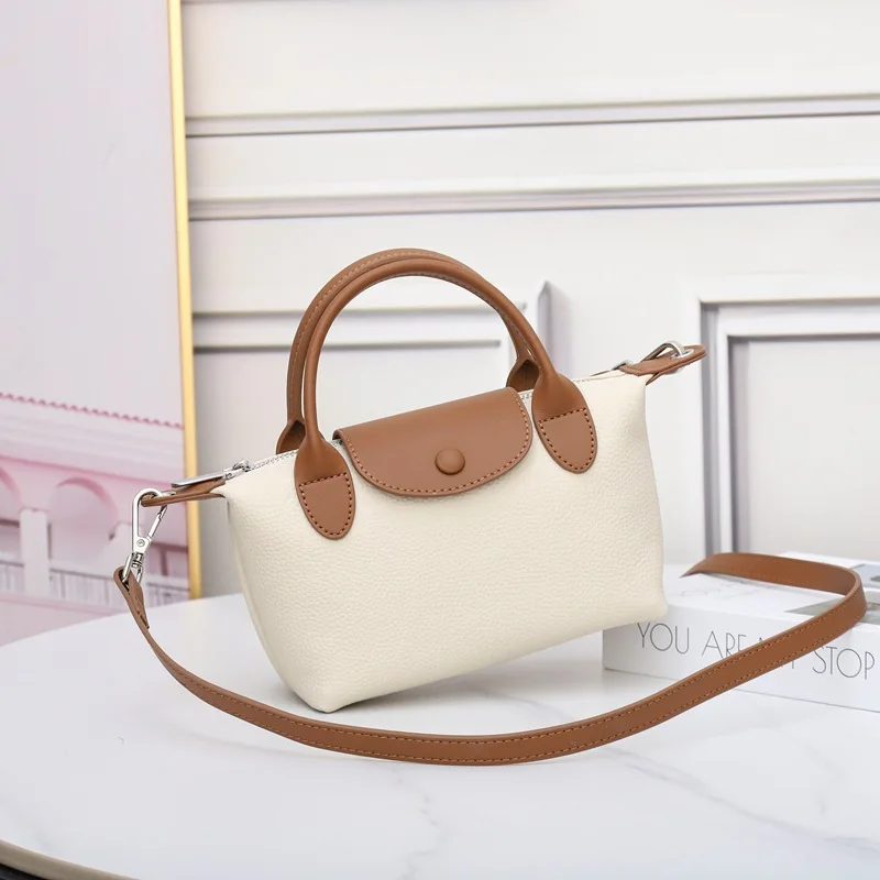 

Новая сумка через плечо из воловьей кожи первого слоя, женская модная сумка-мессенджер, кожаная сумка с клецками, женская маленькая сумка контрастных цветов