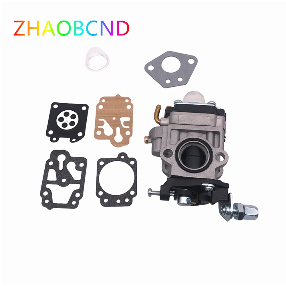 Best 15mm Carburetor Carb Kit For 43CC 52CC 47CC 49CC Brush Cutter with Seal Hose Petrol Filter Spark Plug Replacement Parts