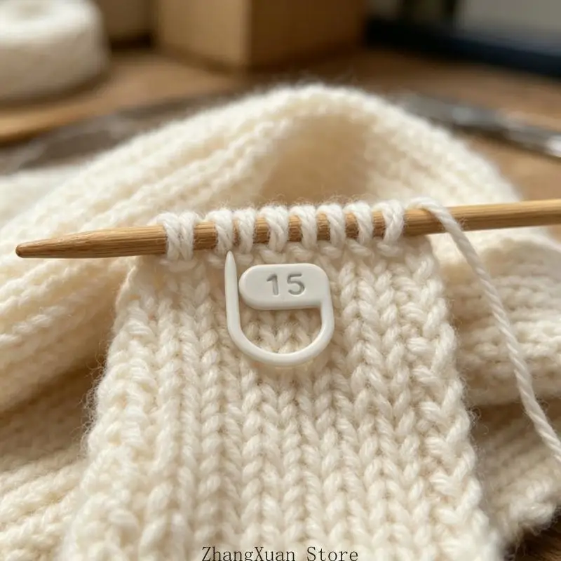 16 Stück nummerierte Kunststoff-Nahtmarkierer, verriegelbare Häkel-Nahtmarkierer, Clip zum Stricken, Pullover, Schals, Garn – Detail 10