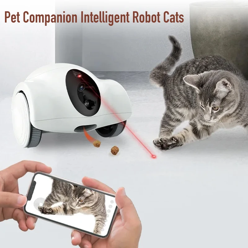 Robot inteligente Pet Companion para gatos y perros, cámara de monitoreo móvil, alimentación de voz bidireccional, toda la casa, nuevo