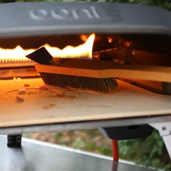 SHANGPEIXUAN 22 inch Pizza Oven Copper Brush with Scraper Household Grill Brass Cleaning Brush Pizza Oven Accessories