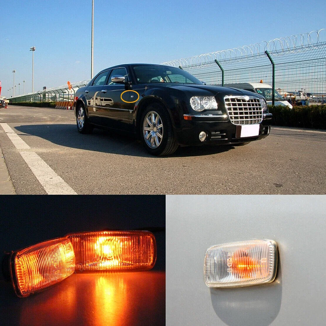 

1pair Side Marker Lamp Amber Turn Signal Light Repeater Light Lamp For Chrysler 300 Dodge Charger Jeep Grand Cherokee