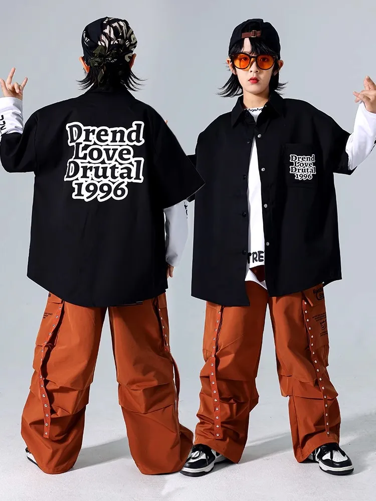어린이 청소년 힙합 댄스 복장 소년 드럼 쇼 의류Poppin Breaking Performance Costume Girls 재즈 댄스웨어 BL14364