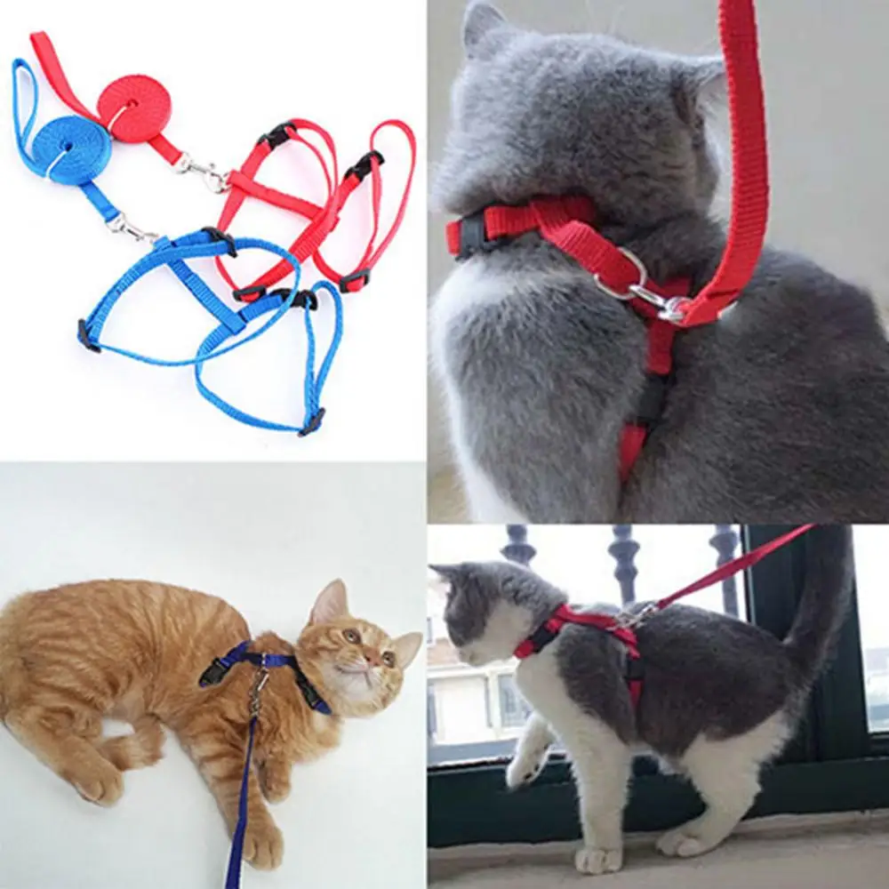 Adjustable Safe Leash Nylon Pet Lead Harness Kitten Belt Strap Safety Rope Dog Collar