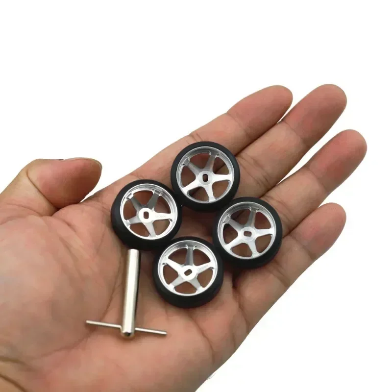 

2.5/5.5 Degrees Hard Plastic Drift Tires Metal Wheel Rim for Wltoys 284131 K969 K989 Kyosho Mini-Z 1/28 RC Car Upgrade Parts