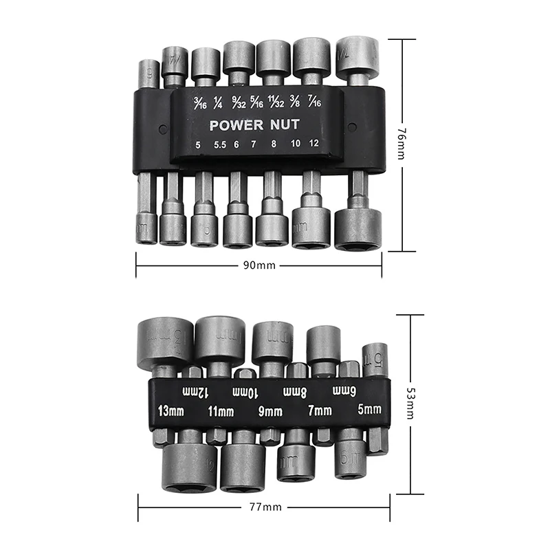 9pc Internal Hexagonal Strong Socket Wrench 14pc Hexagonal Handle Screw Extension Rod Pneumatic Screwdriver Insert Tool Set