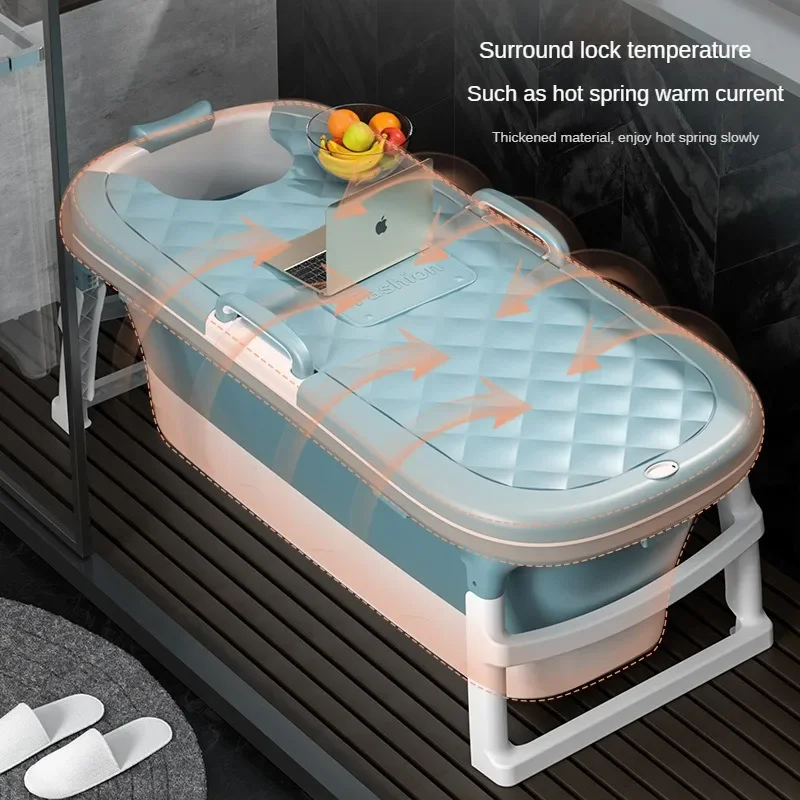 Folding Bath Tub Adult Bath Tub Home Bath Tub Bathing Thickened Whole Body Plastic Adult Bathtub Bathtub