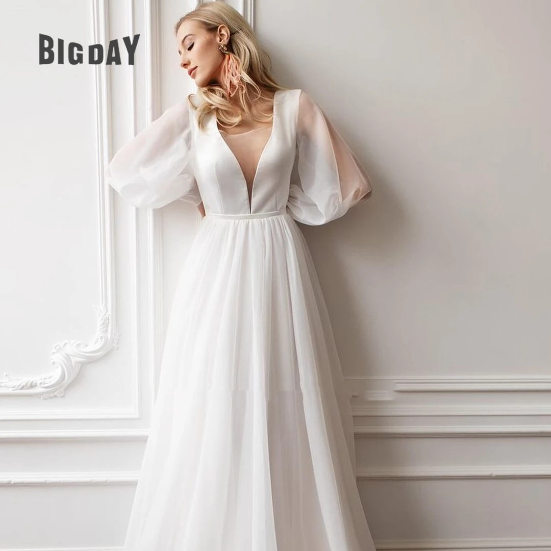 Robe de Mariée BoHo à Dos auxpour Femme, Col Bateau, Manches sulf, Traîne Courte, Quelle que soit la Traîne de Balayage Personnalisée, 2023