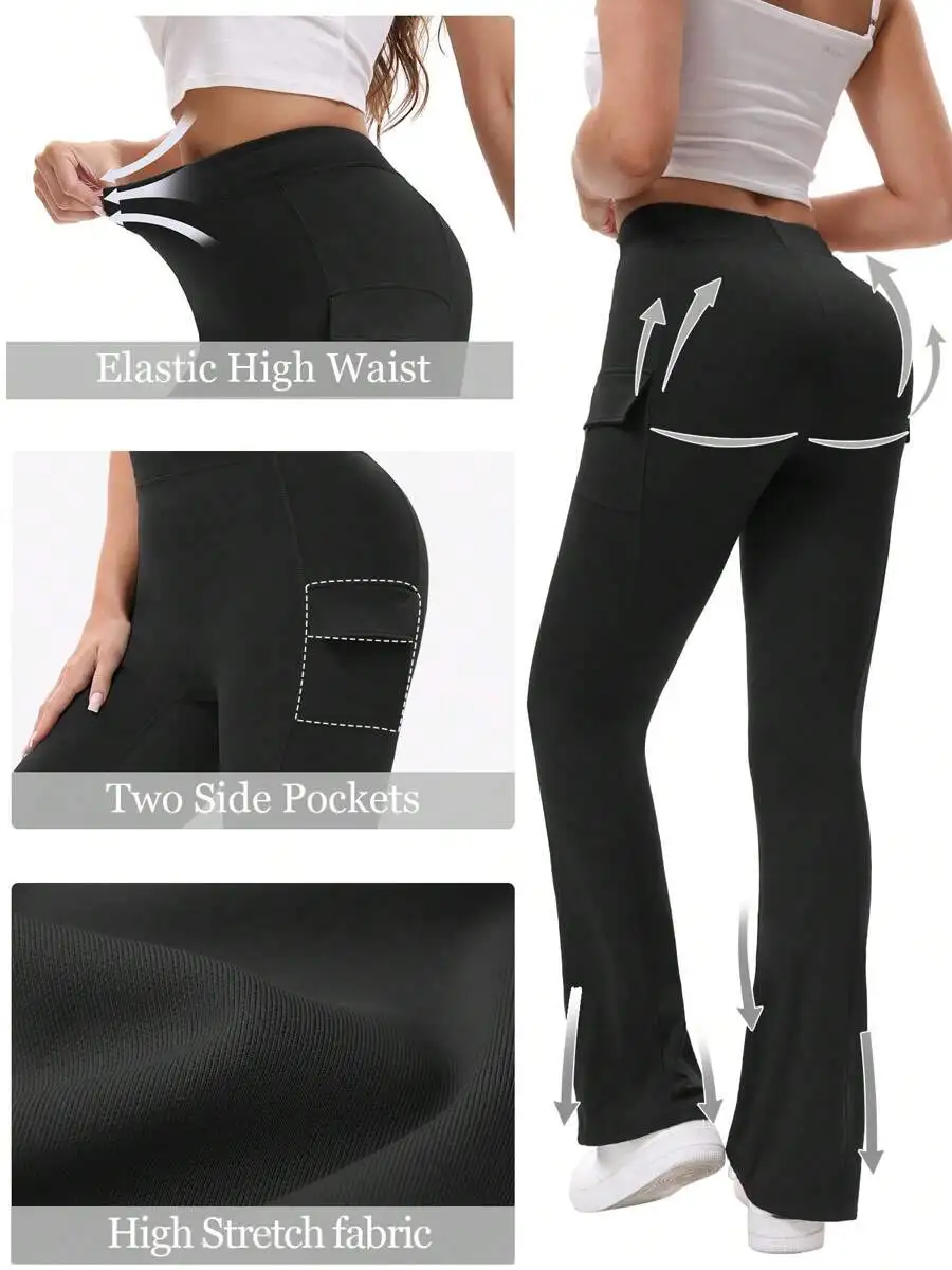 3-pak damskich spodni do jogi z wysokim stanem i kontrolą brzucha - ultra miękka, elastyczna mieszanka poliamidu/elastanu,