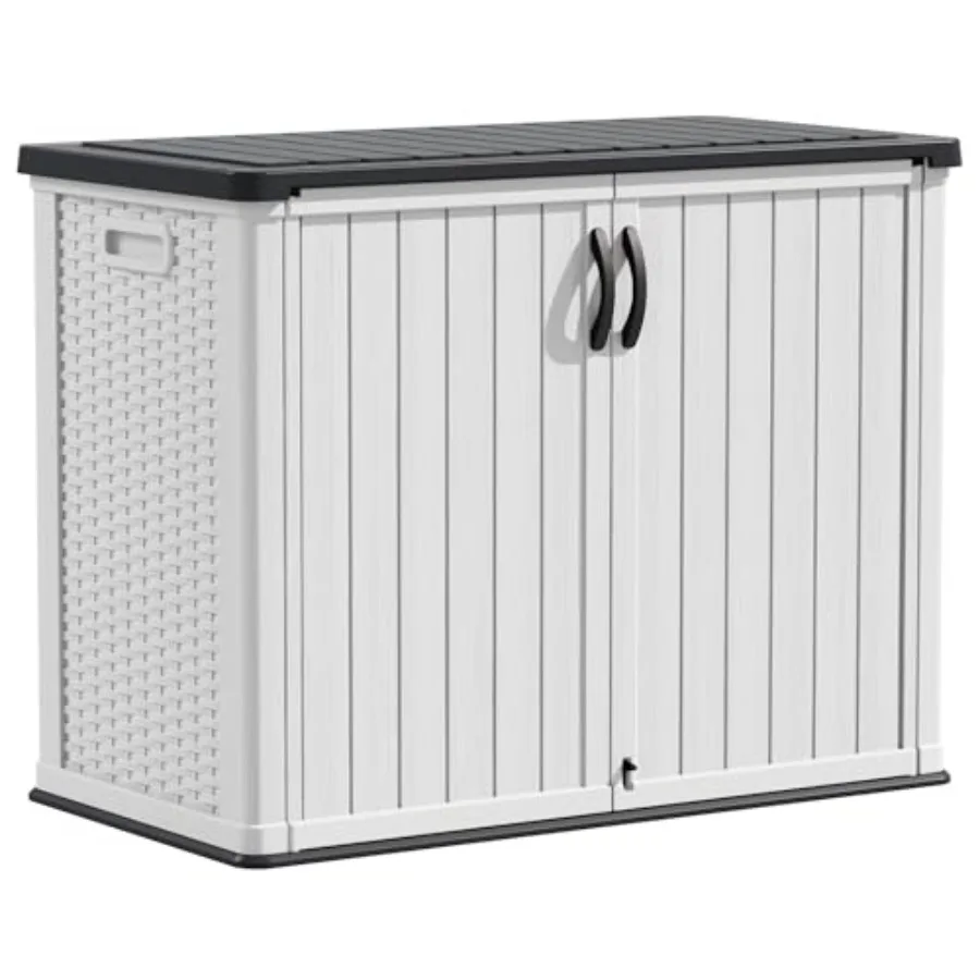 

Outdoor Storage Cabinet 26 Cu Ft with Lockable Doors Horizontal Storage Shed Waterproof Patio Tools Storage Box for Sofa Cushio