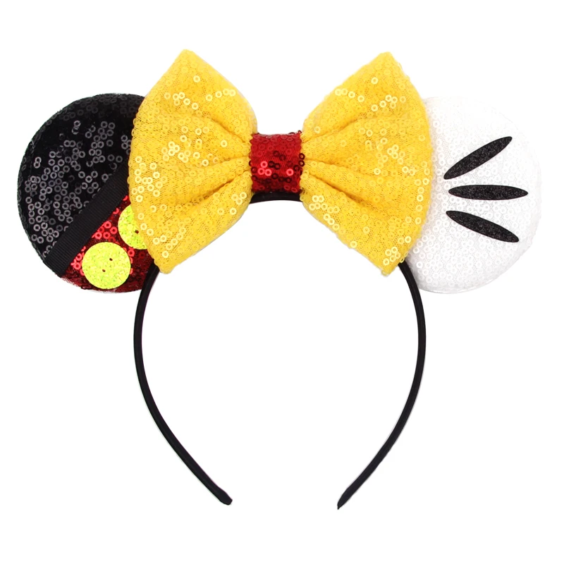 1 Stück Schwarzes Mausohren-Stirnband für Mädchen, 5" Schleife, Party-Haarband, Festival-DIY-Haaraccessoires für Damen – Detail 10