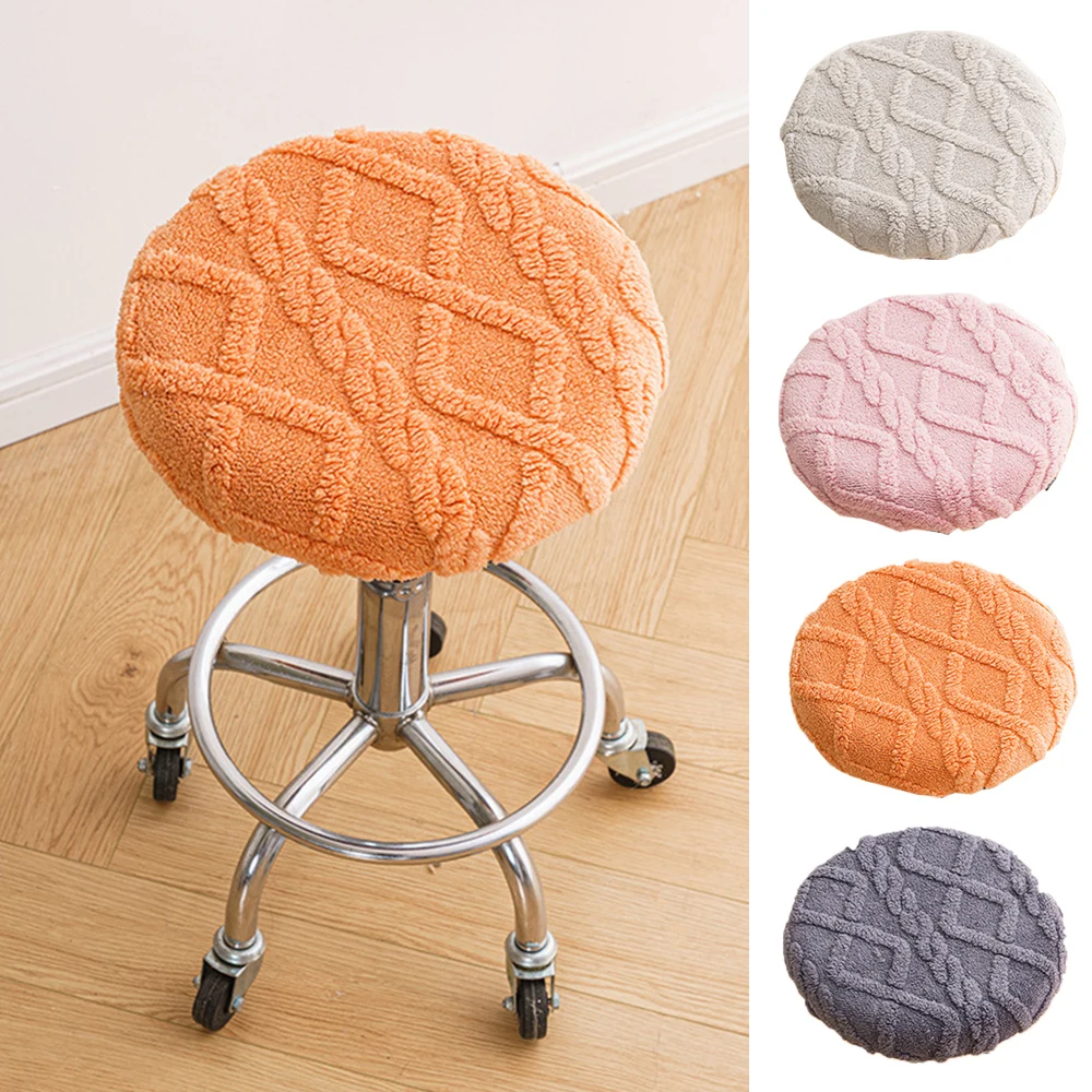 Stylish, thicken and durable round Jacquard anti-dirty swivel stool cover for coffee shop stools - offers exceptional protection