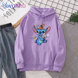 Funny Y2k Sweatshirt Lilo Stitch Fashion Winter Tops Cartoon Hoodies Women Cute Magic Stitch Anime Hoody Female Clothes