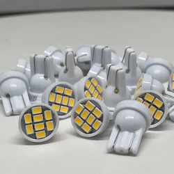 100PCS AC DC 6V T10 555 Non Polar 8SMD 1206 3020 194 168 LED Bulbs Wedge For Capacitors Pilot Lamp Car Replacement Accessories