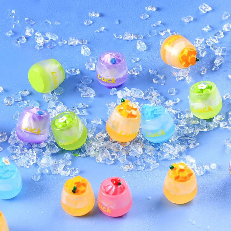 

100 шт., смола, микропейзаж, креативная имитация летних фруктов, чашка для льда, сделай сам, декоративные мини-настольные украшения, аксессуары