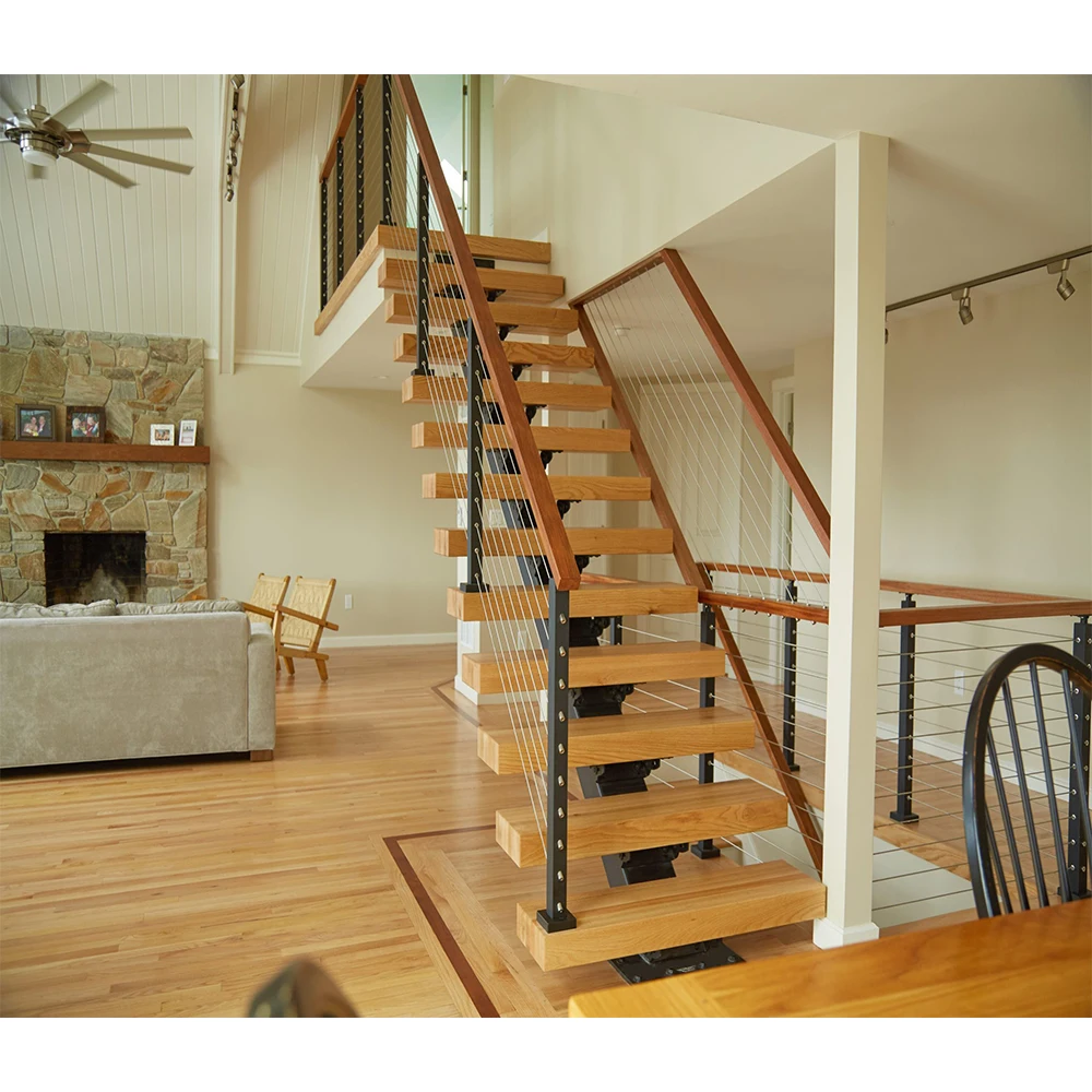 Personalizzazione Prezzo economico Scala galleggiante moderna Scala a sbalzo nascosta per ingresso a parete con gradini in legno con gradini in vetro