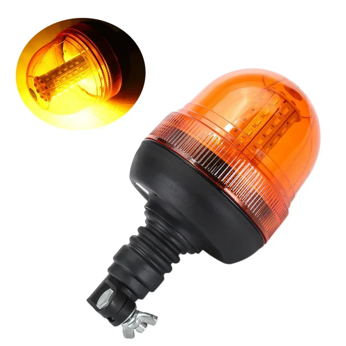 ATVOV 2pcs 12V 24V 60 LED Truck Car Tractor Flexible Warning Emergency Strobe Light Flashing Beacon Rotating Signal Lamp Amber