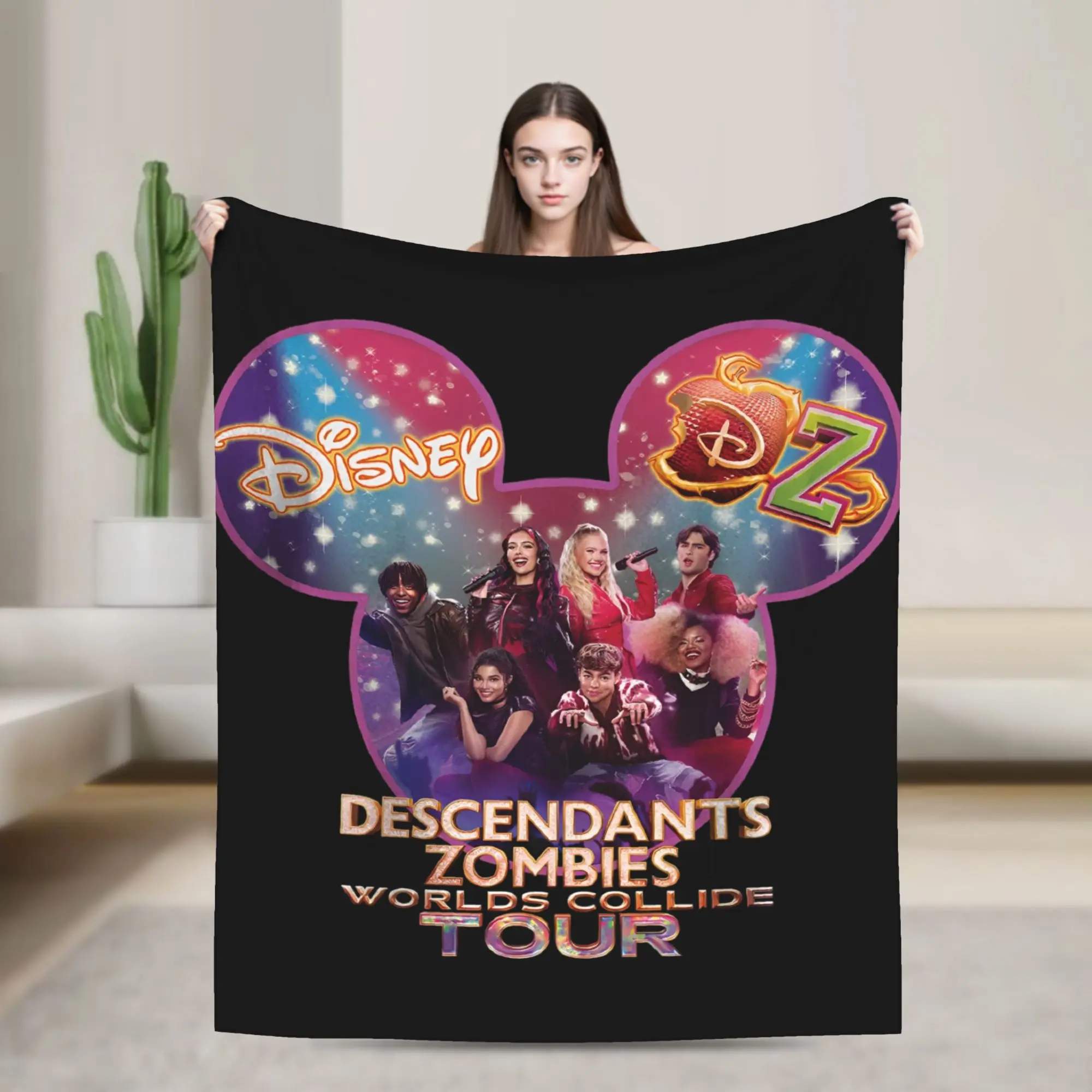 Zombies 4 Descendants Music World Collide Tour Flannel Blankets  Throw Blankets for  Sofa Bedding Lounge Plush Thin Quilt