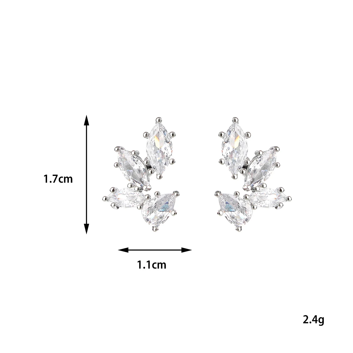 Orecchini a bottone da sposa con zirconi cubici orecchini a bottone con strass di cristallo da damigella d'onore da sposa regali di gioielli per feste di ballo di fine anno da donna