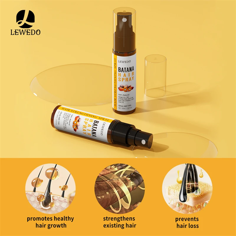 Lewedo 30ml Hair Growth Spray Traction Alopecia batana Hair Essence Repair Damaged Hair Care Serum Anti Hair Break Hair Oil