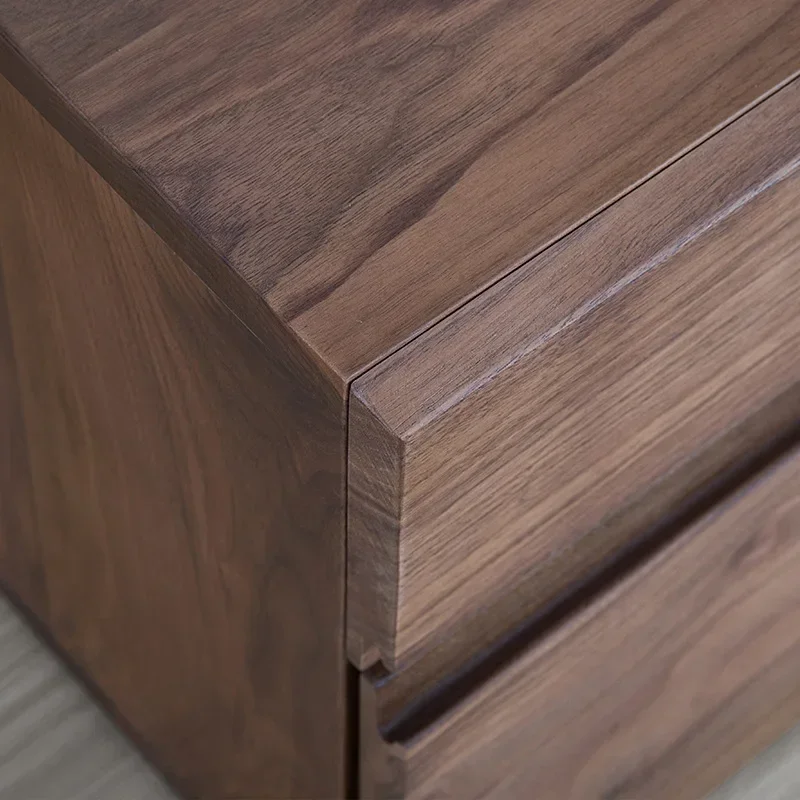 Noz preta toda a mesa de cabeceira de madeira maciça moderno simples pequeno apartamento armário de madeira de cerejeira armário lateral de carvalho branco