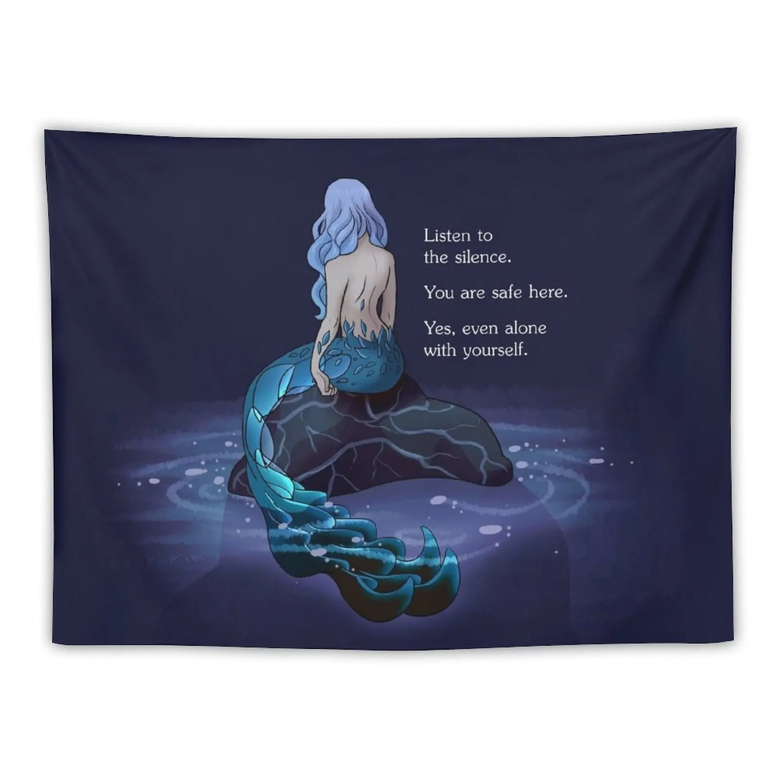 New Listen to the Silence Mermaid Tapestry Mushroom Tapestry Wall Decor Room Decorations Aesthetics Home Decor Aesthetic