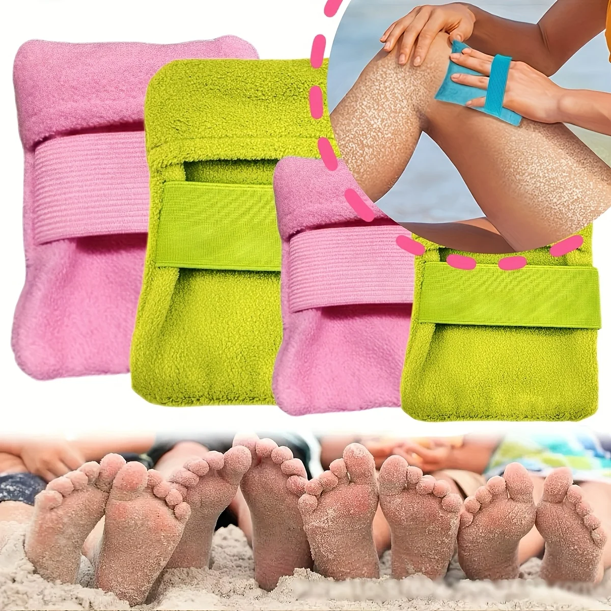 Portable Beach Sand Removal Cleaning Tool, Soft Fabric Compact Design, Blue Summer Accessory for Travel Vacation Camping Outdoor