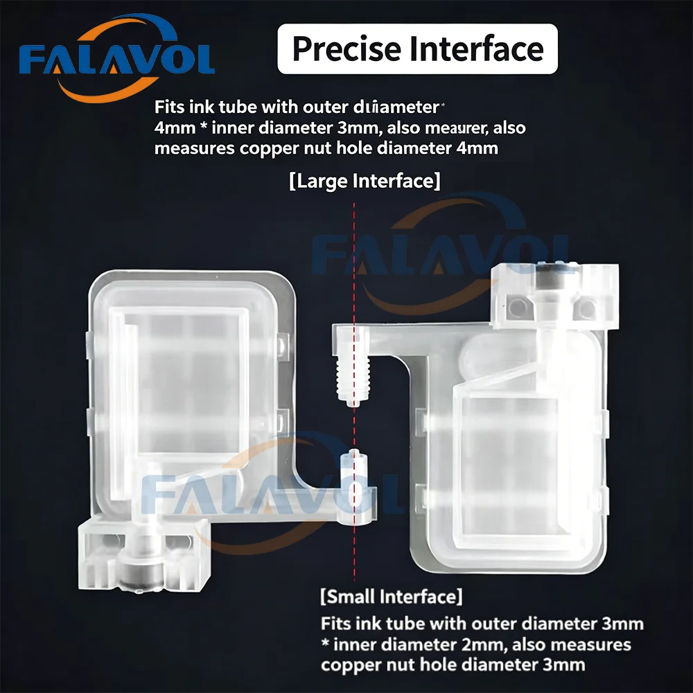 FALAVOL 10pcs Transparent DX5 Big Ink Damper for EPSON DX4 DX5 XP600 Head for Allwin Xuli Printer Ink Dumper With Connector