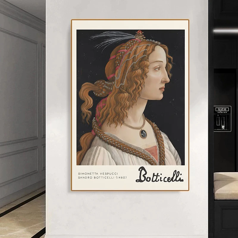 Classic Vintage Female Portrait Sandro Botticelli Print Poster Christianity Wall Art Canvas Painting Home Living Room Decor