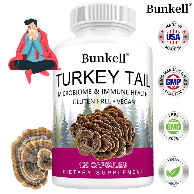 

Капсулы с грибом Turkey Tail - Поддержка пищеварения и иммунитета, Укрепление микрофлоры ЖКТ и кишечника