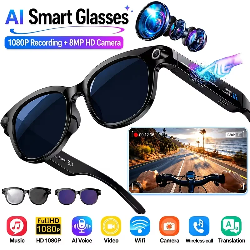 Smart Glasses Lens - Inteligentne okulary z kamerą, rozdzielczość HD