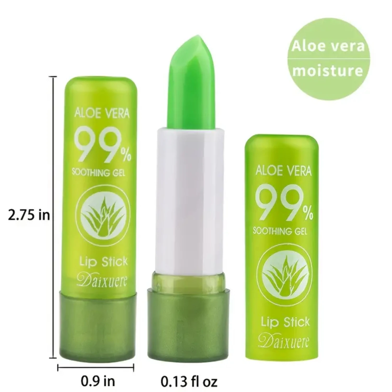 Bálsamo labial hidratante mágico de aloe vera - batom nutritivo que muda de cor com temperatura para lábios bonitos - Las longos