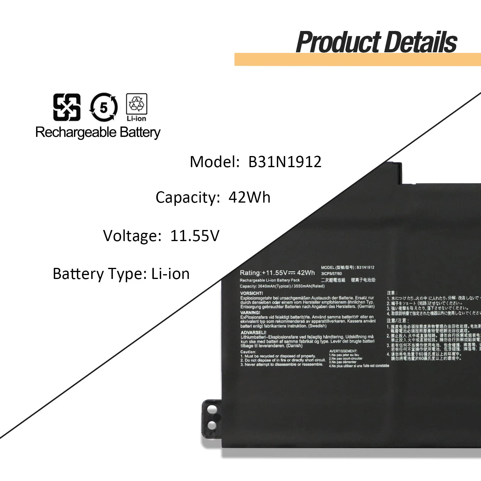 B31n1912 C31n1912 Batterij Voor Asus Vivoboek 14 E 410M E410ka E510ka E510ma L410ma L510ma F414ma E410KA-EK037WS E410MA-BV1312WS