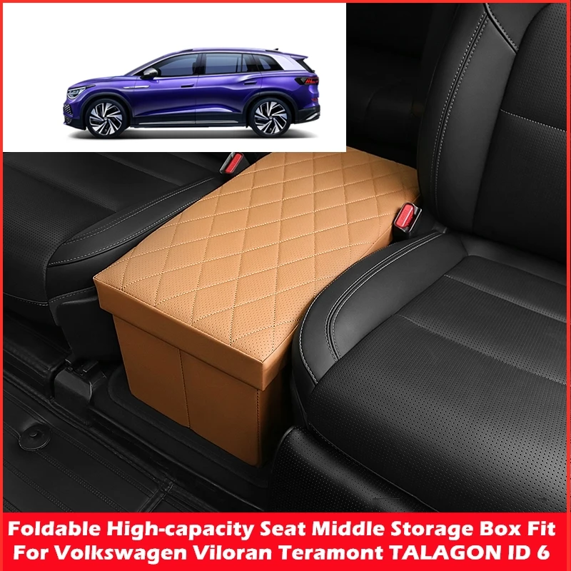 Storage Box For Volkswagen Viloran Teramont TALAGON ID 6 F​oldable High-capacity Seat Middle Storage Box Dedicated for Special