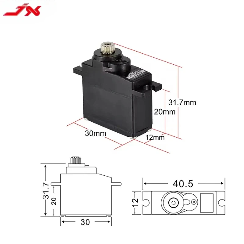 JX Servo PDI-1171MG 17g 3,5 KG Torque Metal Gear analógico Mini Lron Core Servo para RC Mini helicóptero avión Robot piezas de bricolaje