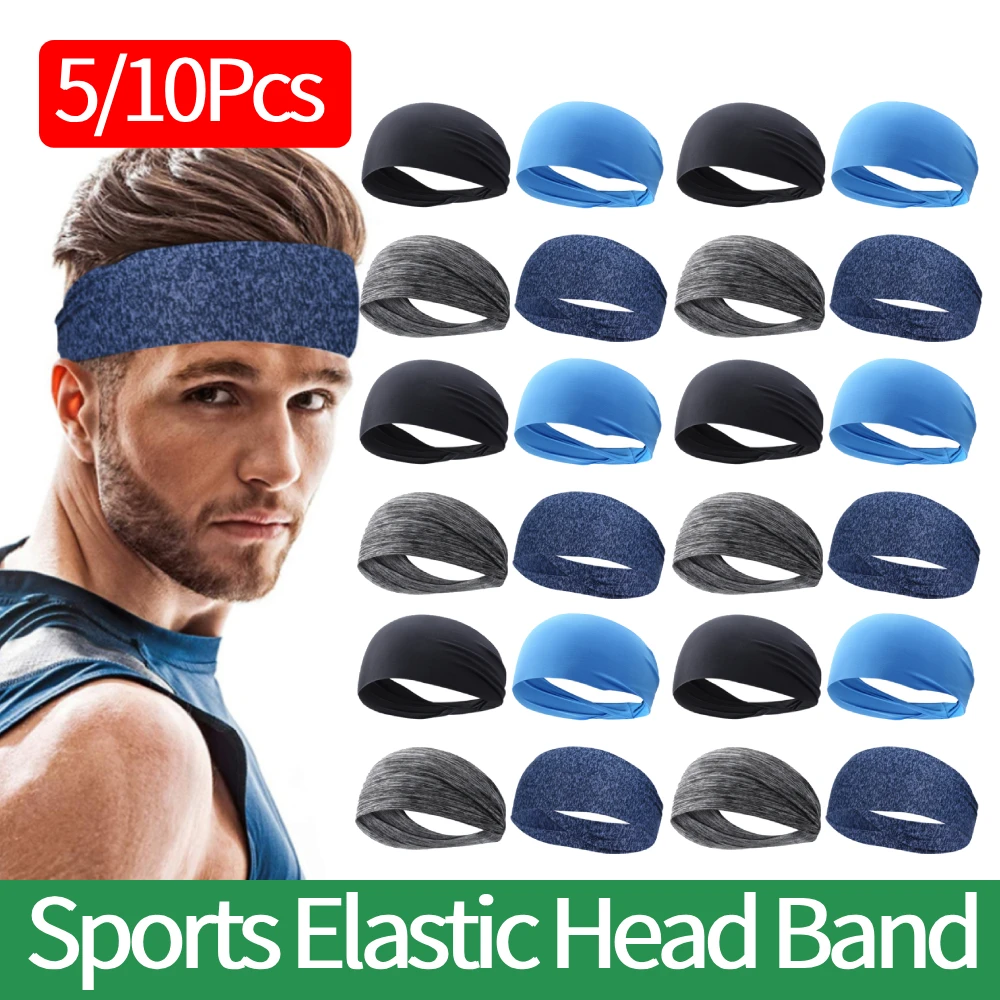 5/10Pcs Ultra-Thin Unisex Fitness Elastic Headband Quick Dry Sweat Absorption Headdress Sports Running Hair Band Accessories