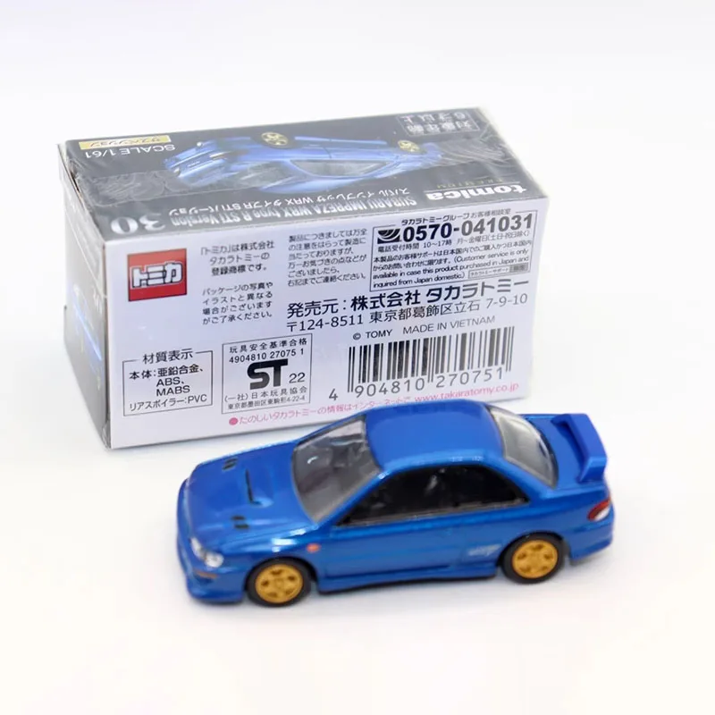 

TOMY литой под давлением масштаб 1:64 Impreza WRX Type R STi версия сплава имитация модели автомобиля статическая коллекция украшенная праздничная игрушка