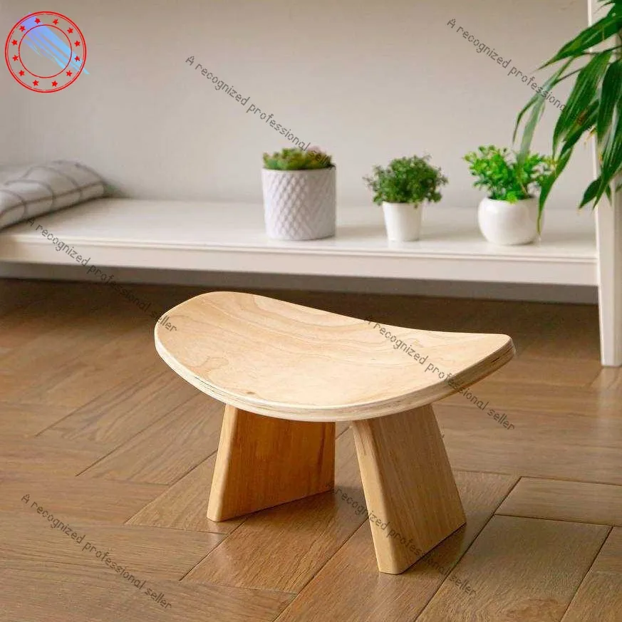 

Wooden Portable Yoga Stool Solid Wood Kneeling Stool Household Fitness Wooden Meditation Chair