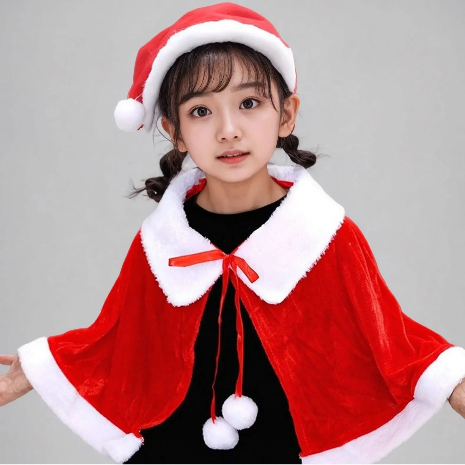 

Новогодняя зимняя красная бархатная накидка, модный женский костюм, костюмы Санта-Клауса для вечеринок, рождественская женская шаль, украшение для платья