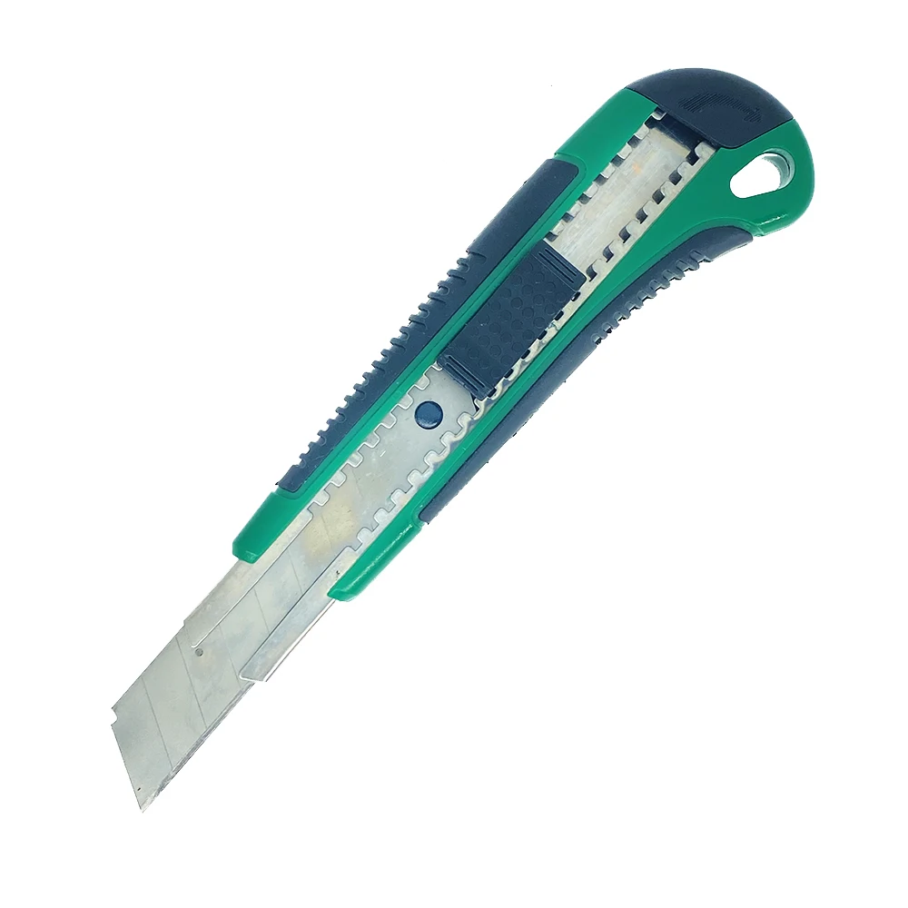 Green Utility Knife Box Cutter with Retractable Blade, Multi-Purpose Compact Knife 18mm Blades Paper Cutting Tool Pocket Knives