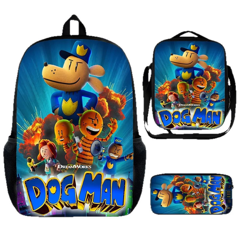 

Luxury Popular Funny Novelty Dog Man 3D Printed 3pcs/Set pupil School Bags Laptop Daypack Backpack Lunch bag Pencil Case