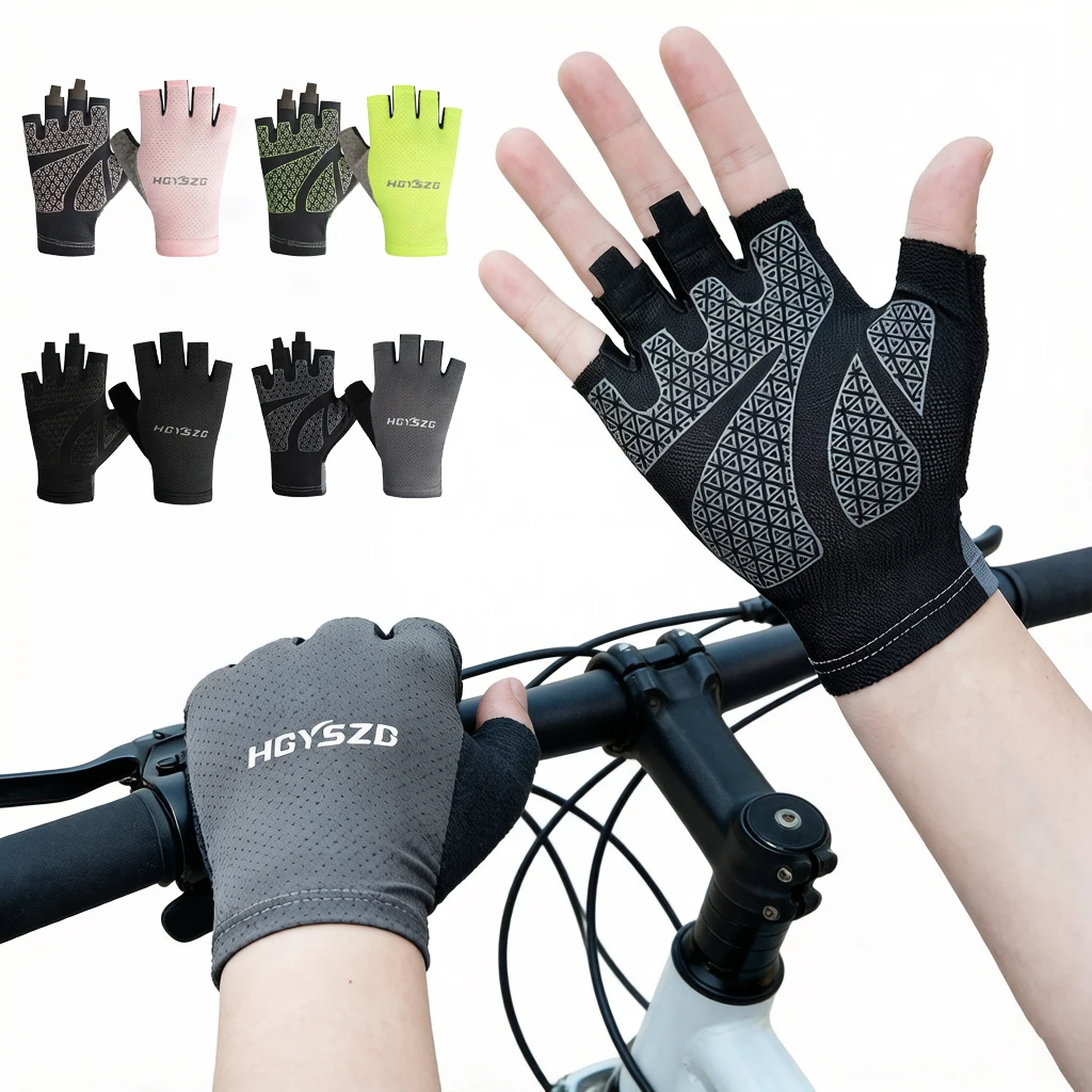 

Велоперчатки с защитой от скольжения для мужчин и женщин - дышащие велоперчатки без пальцев с функцией вытирания пота для велосипеда, мотоцикла, тренировок, рыбалки