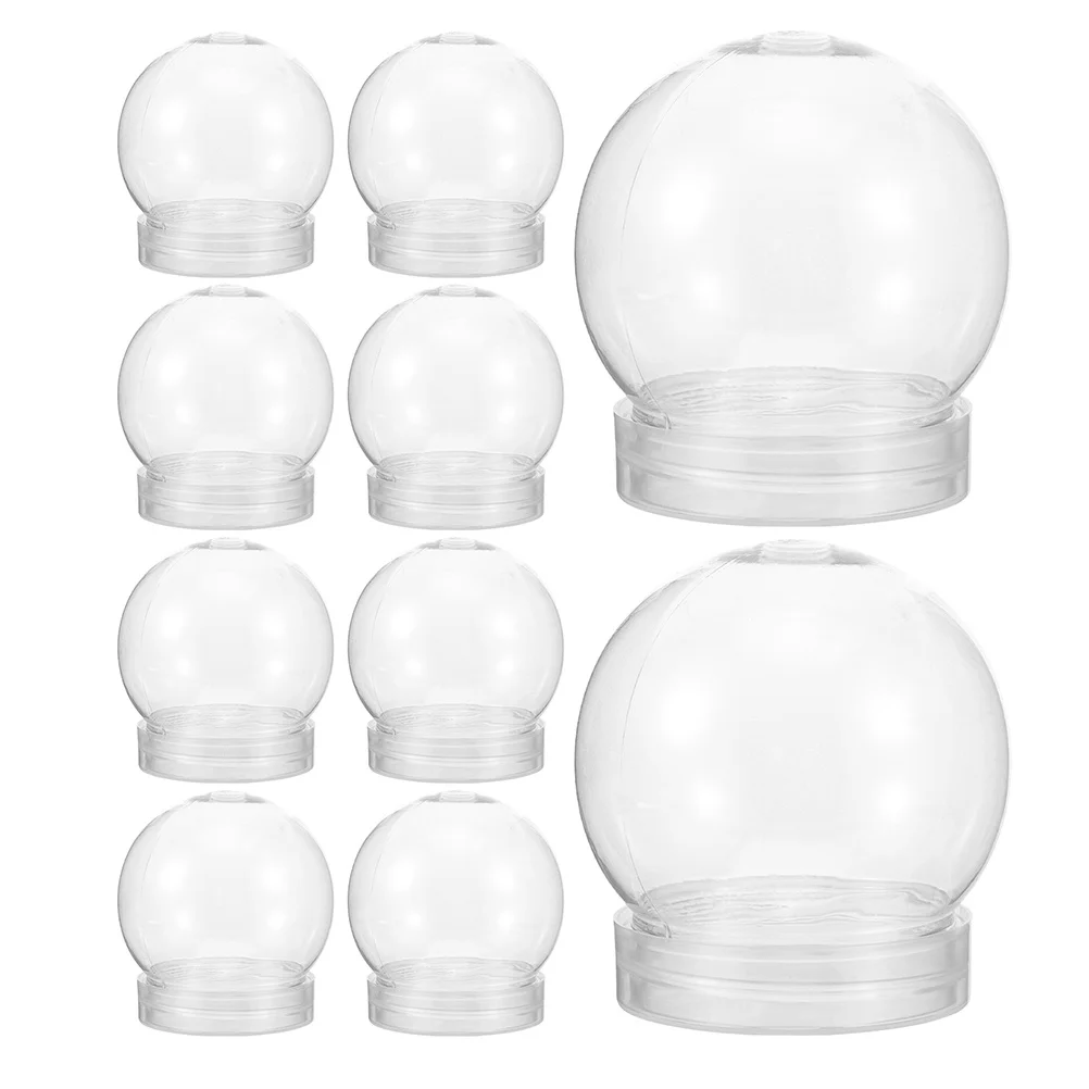 

20 Pcs Snow Globe Craft Picture Plastic Globes Photo Kit Clear Spheres Transparent